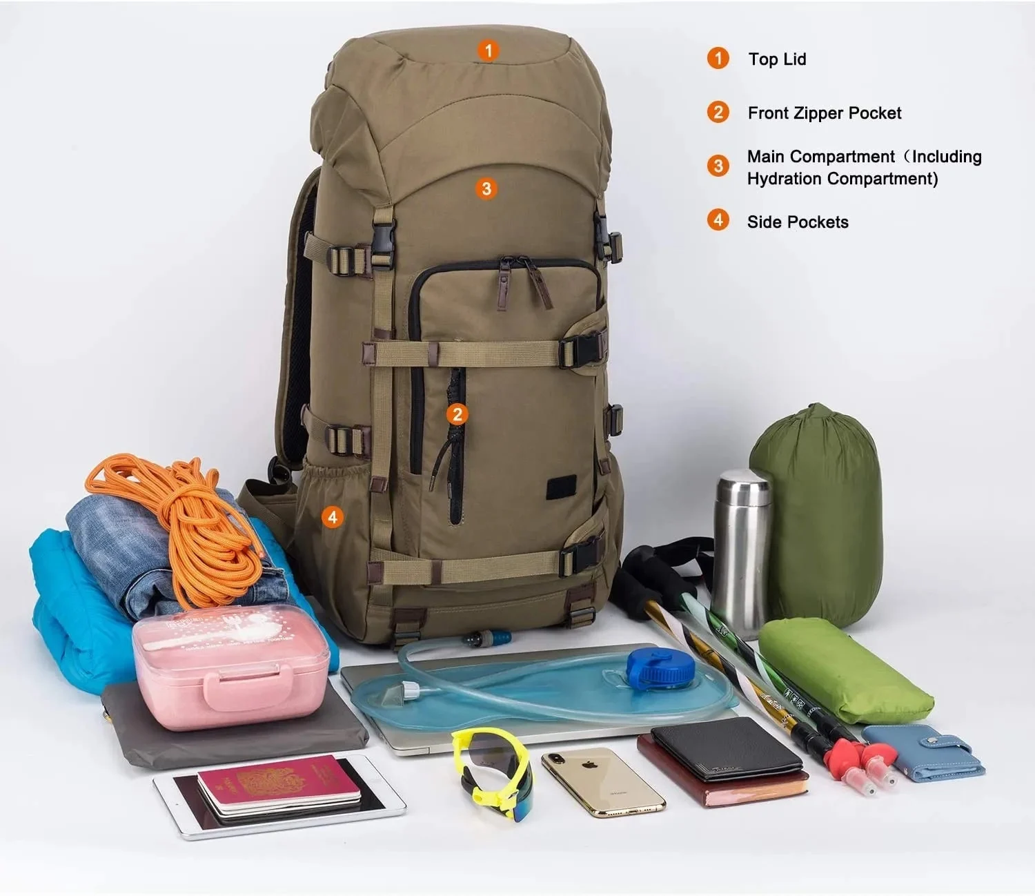 Custom 60L Custom MultiFunction Hiking Bag Outdoor Camping