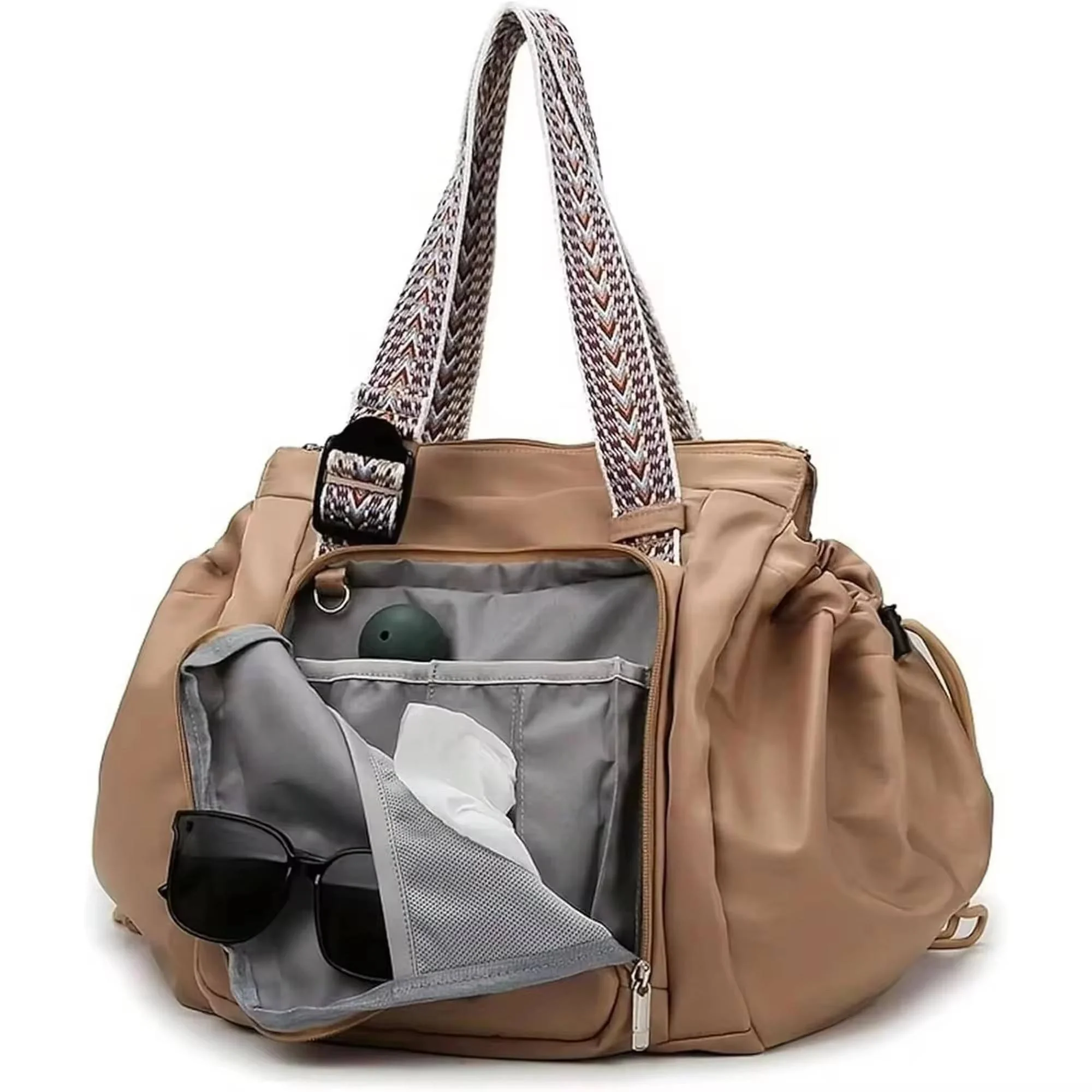 Custom Multifunctional Single Shoulder Zipper Large Capacity Drawstring
