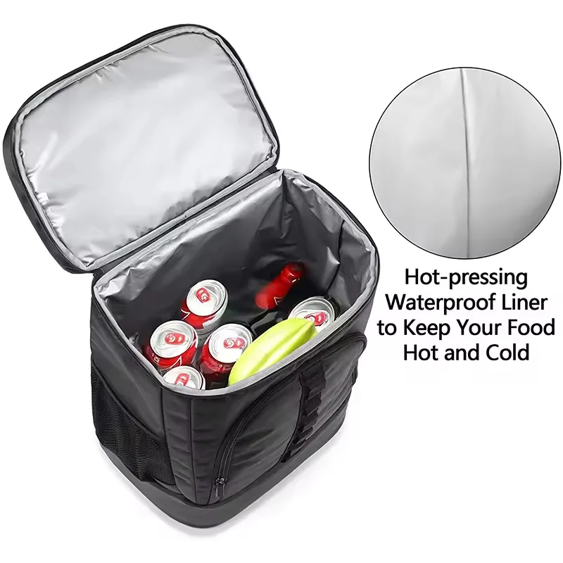 Custom Travel Cooler Bag structured Polyester Picnic Cooler