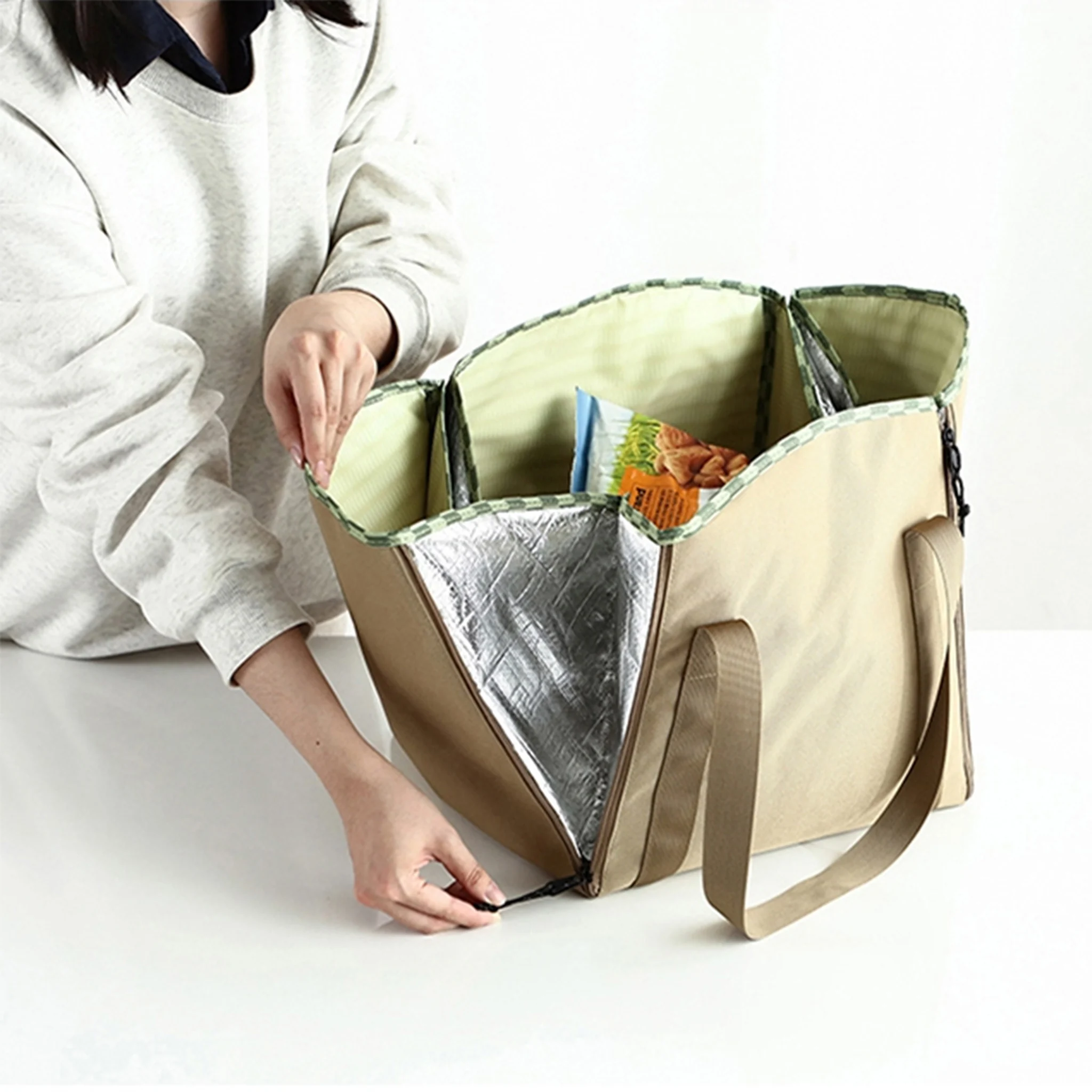 Custom Thick Round Camping Blanket Portable Convertible Tote