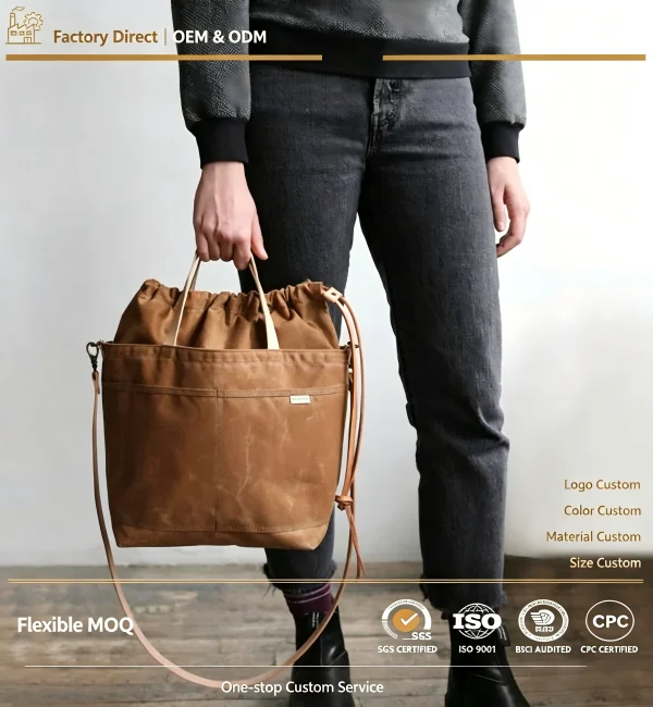 Custom Vibrant for Canvas Tote Bag Zipper Closure