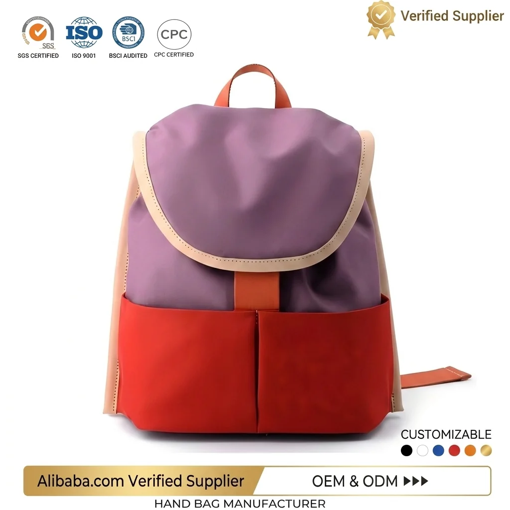 Custom Children's School Backpack with Contrast Color Flap
