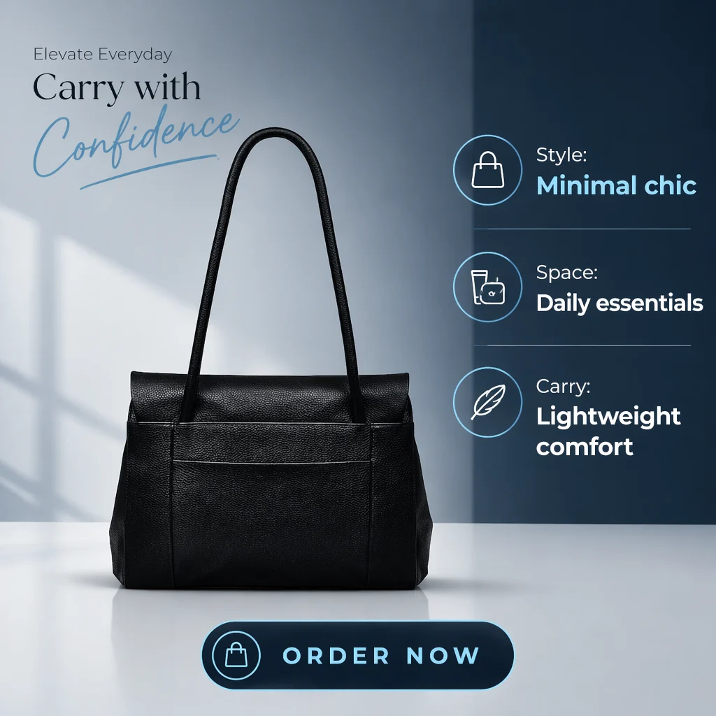 Custom Women's Fashionable Leather Bag Solid Color Zipper
