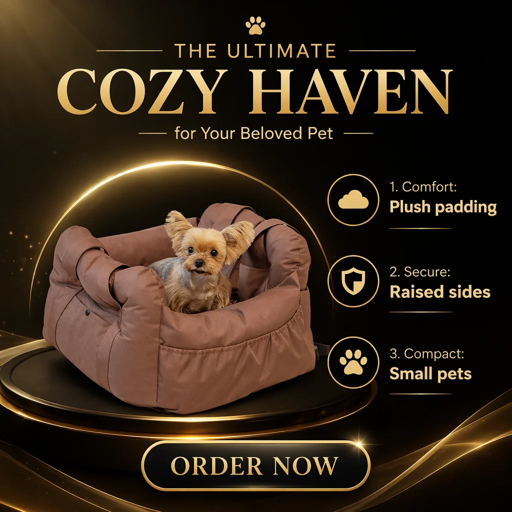 Custom Storage Pocket Pet Booster Seat Dog Car