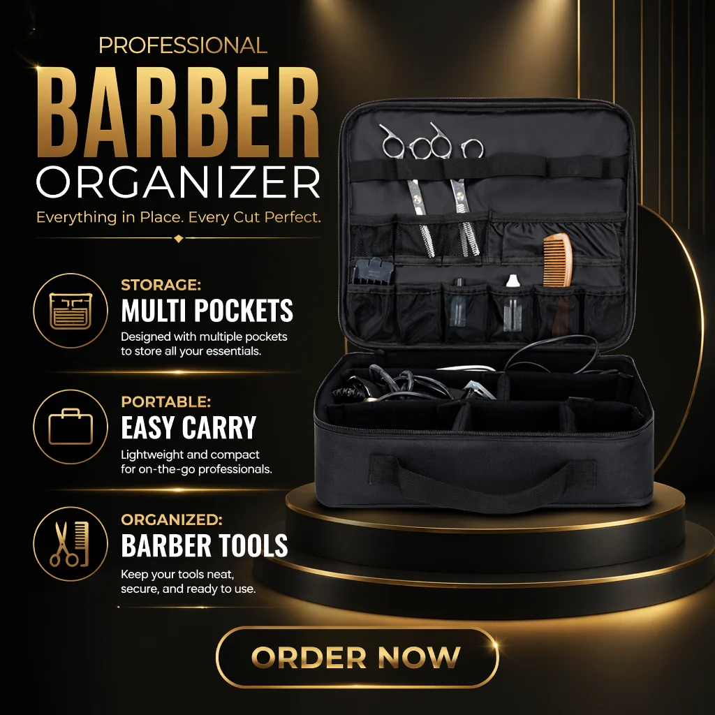 Custom Modern Square Folding Barber Tool Storage Bag