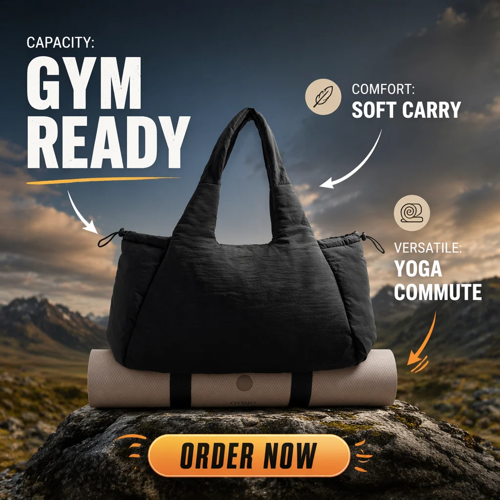Custom Puffer Tote Yoga Bag Fashion Light Weight