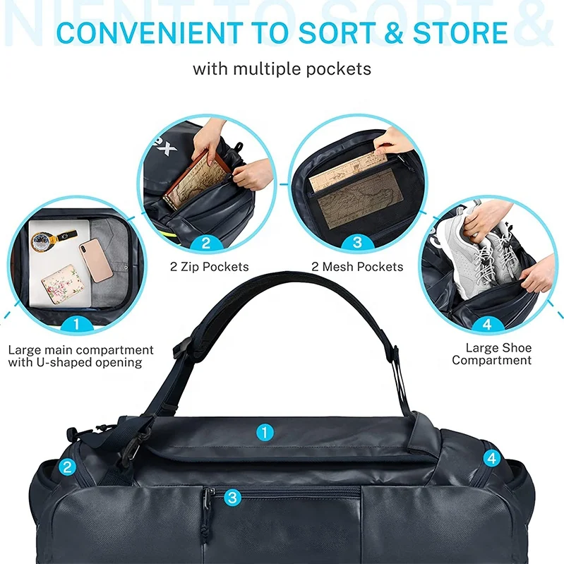 Custom PVC Fabric Camping Hiking Backpack Bag for