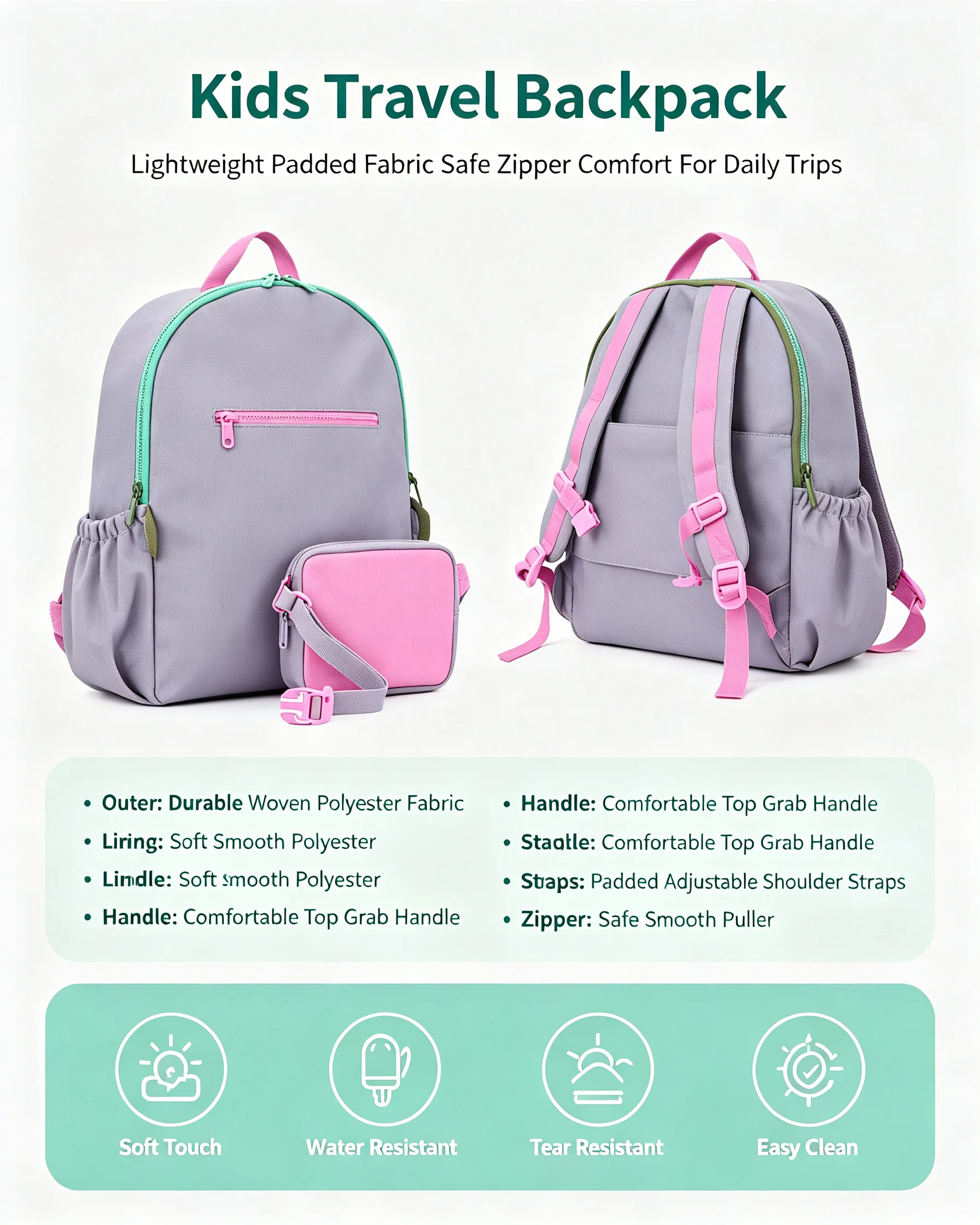 Custom Fashion Custom 2-In-1 Nylon Unisex Cute Kids