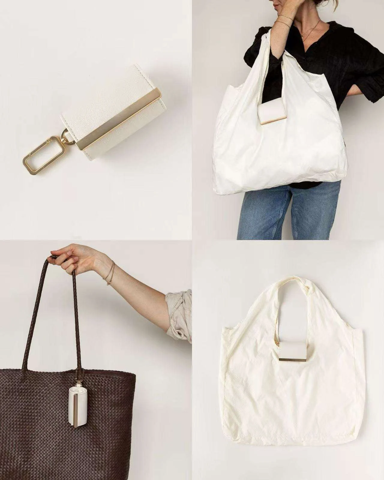 Custom Foldable New Women Keychain Tote Bag Large