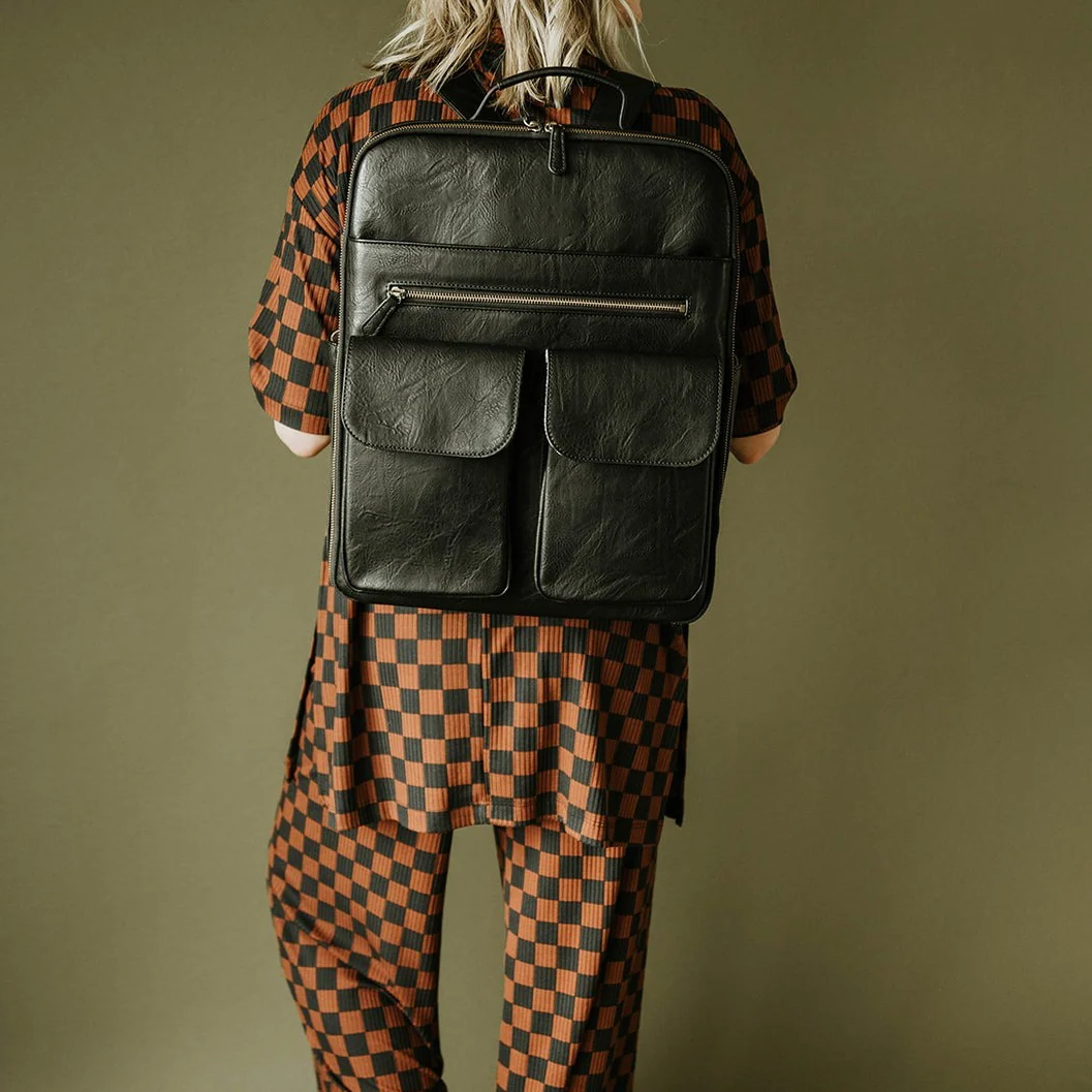 Custom Leather Camera Insert Dslr Backpack Black Photography