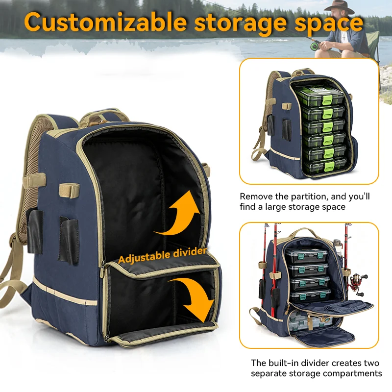 Custom Outdoor Portable Rolling Fishing Tackle Box Storage