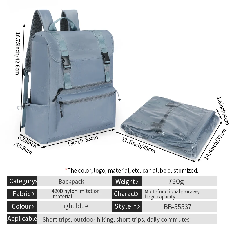 Custom HEXIN Carry-On Expandable Nylon Laptop Backpack Zipper