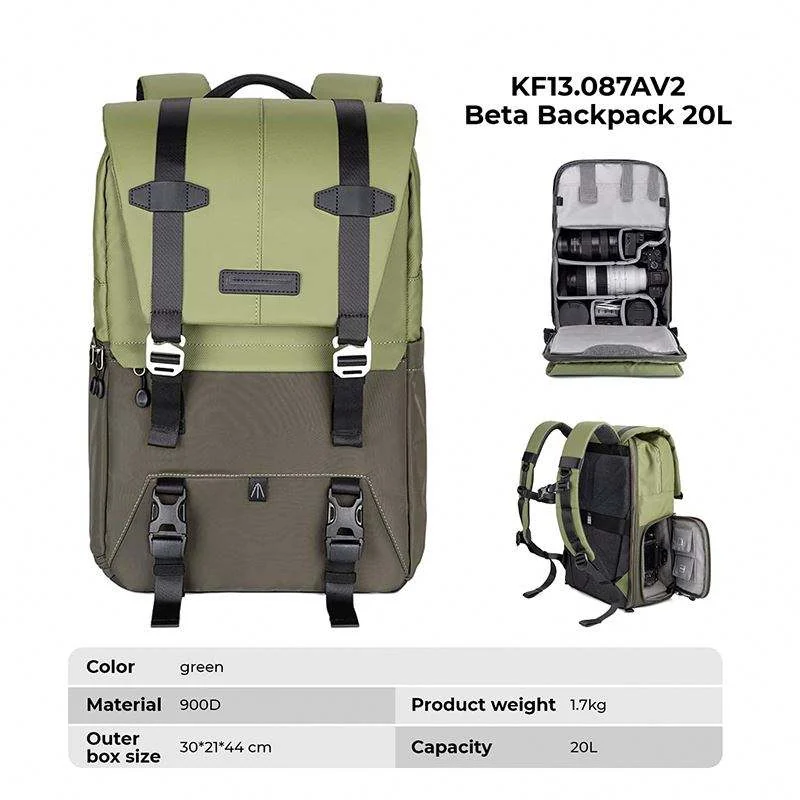 Custom 20L 15.6 Inch Laptop Camera Backpack Zipper